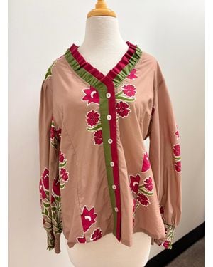 Umgee Floral Long Sleeve Shirt - Pink