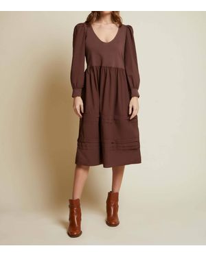 Nation Ltd Mahal Peasant Combo Dress - Brown