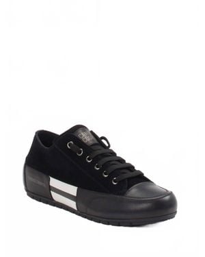Candice Cooper Rock Patch Fashion Leather Sneakers - Black