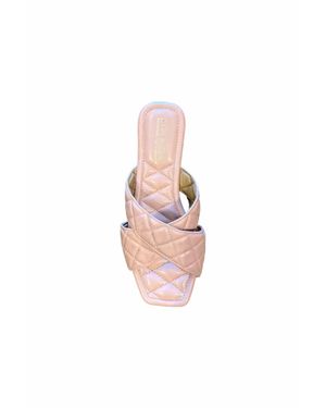 Cape Robbin Alanis Criss Cross Quilted Band Sandal - Pink