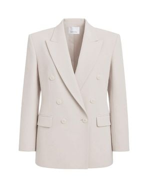 Frankie Shop Tailored Wool Blazer With Structured Shoulders - White