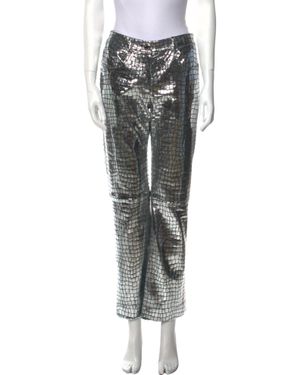 Brandon Maxwell Alligator Pants - Gray