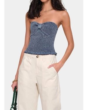 Heartloom Smocked Strapless Top - Blue