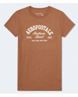 Aéropostale Arch Foil Graphic Tee - Brown