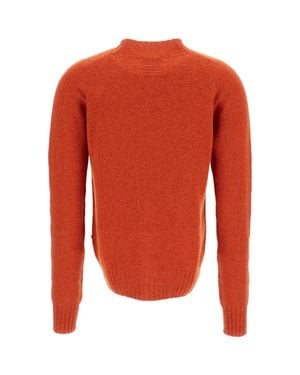 Drumohr Mock Neck Wool Sweater With Raglan Sleeves - Red