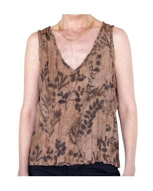 Go> By Go Silk Crinkle Tank - Brown