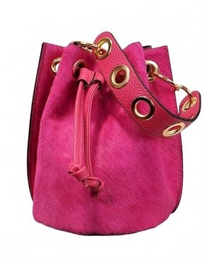 Charlie Leather Demi Small Bucket Bag - Pink