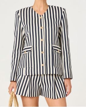 Astr Stripe Blazer - Black
