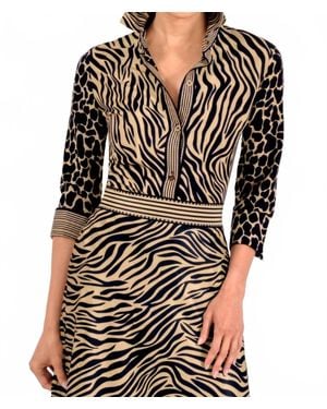 Gretchen Scott Animal Instincts Boyfriend Shirt - Black