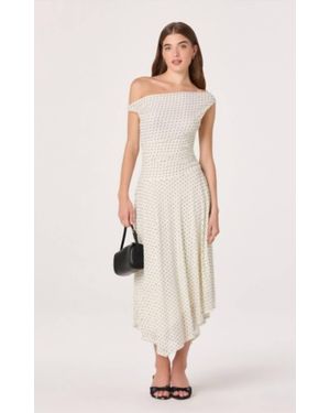 Astr Ciarra Polka Dot Dress - Natural