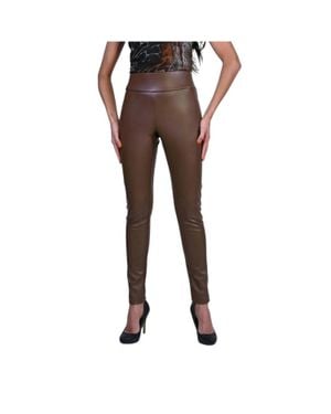 FRANK LYMAN Shine Faux Leather Leggings - Brown