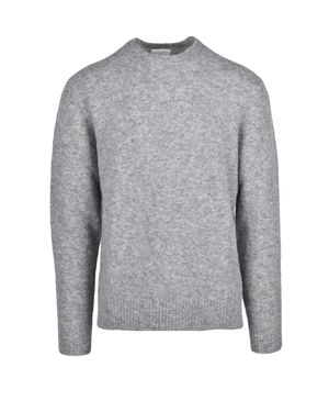 Ballantyne Textured Alpaca-Blend Crewneck Sweater - Gray