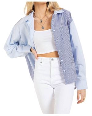 Kori Mix And Match Stripe Long Sleeve Shirt - Blue
