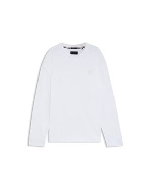 BOSS Mercerized-Cotton T-Shirt With Double B Monogram - White