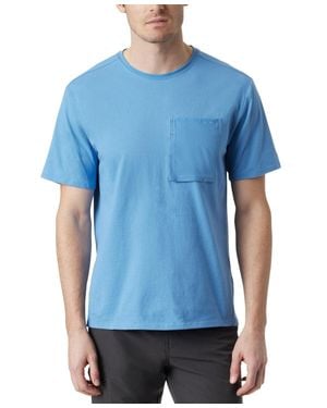 BASS OUTDOOR T-Shirt Jasper Cotton Short Sleeve Crew Neck Mac51 - Blue