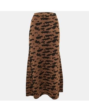 Nanushka Patterned Knit Maxi Skirt - Brown