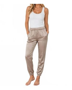 Theory Satin Sweatpants - Natural