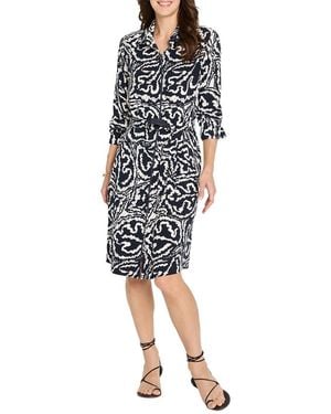 NIC+ZOE Leaf Double Crepe Eva Dress - Black