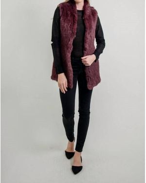 Love Token Elyse Genuine Rabbit Fur Vest - Pink