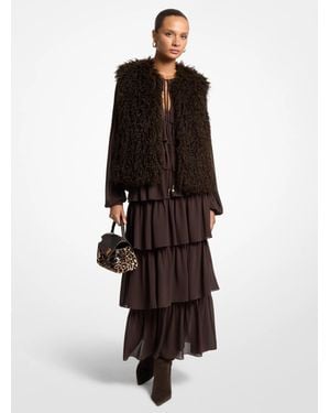 Michael Kors Faux Shearling Vest - Metallic