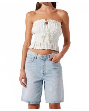 Astr Biffy Strapless Top - Blue