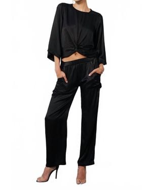 Bobi Wide Leg Panter Pants - Black