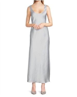 Theory Scoop Neck Cowl Back Maxi Dress - Gray