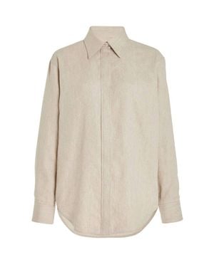 Brandon Maxwell Allie Button Up Boyfriend Shirt - White