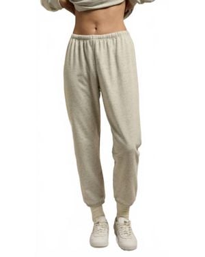 PERFECTWHITETEE Indy Heathered French Terry Sweatpants - Natural