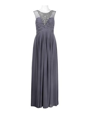 Decode 1.8 Embellished A-Line Chiffon Evening Dress - Purple