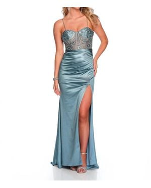 Dave & Johnny Sweetheart Neckline Prom Dress - Blue