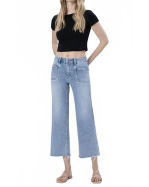 VERVET BY FLYING MONKEY High Rise Crop Slim Jeans - Blue