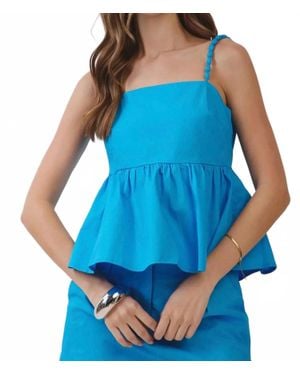 TCEC Marina Peplum Tank Top - Blue