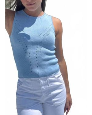 Bishop + Young Sharline Pointelle Tank Top - Blue