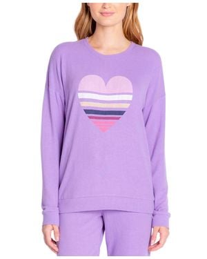INSOMNIAC Butter Jersey Long Sleeve Crewneck Pajama Top - Purple