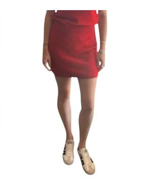 Pissenlit Brushed Cashmere Mini Skirt - Red