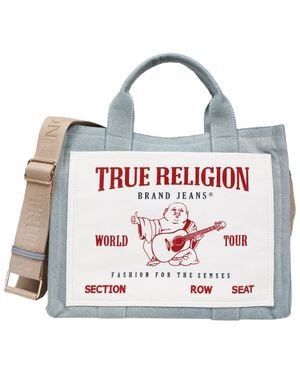 TRUE RELIGION Ace Mega Pocket Buddha Tote - White