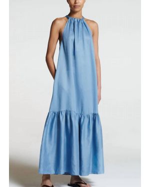 Asceno Ibiza Linen Dress - Blue