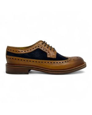 Chapman & Moore Tan Leather Suede Brogues Oxford Formal Shoes - Brown