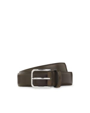BOSS Leather Business Belt With Polished Buckle - Brown