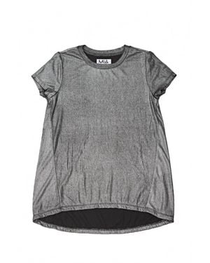 MIA Girl's Metallic Shine Tee - Gray