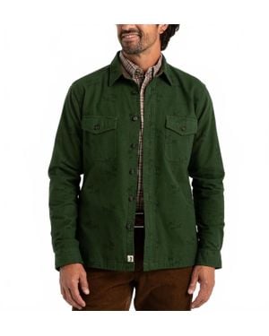 Duck Head Long Sleeve Slater Moleskin Overshirt - Green