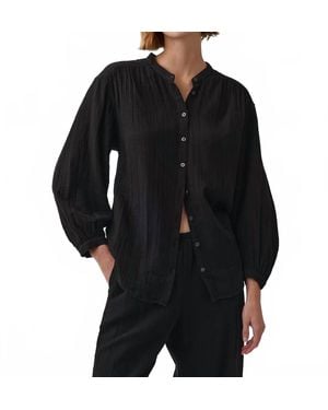 New In Cotton Gauze Oversized Shirt - Black