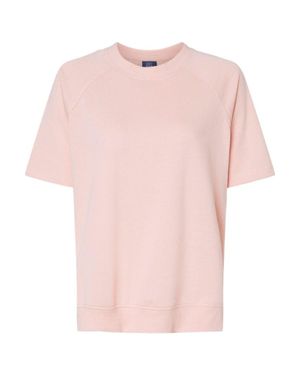 Mv Sport French Terry Short Sleeve Crewneck Pullover - Pink