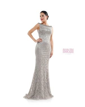Marsoni by Colors Boat Neck Lace Dress - White