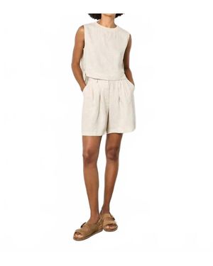 Apricot Pleated Mini Shorts - Natural