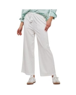 Urban Daizy Wide Leg Linen Tassel Drawstring Pants - Gray