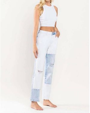 Flying Monkey Boyfriend Color Block Straight - White