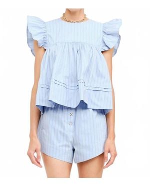 SOFIA The Label The Sloane Striped Top - Blue