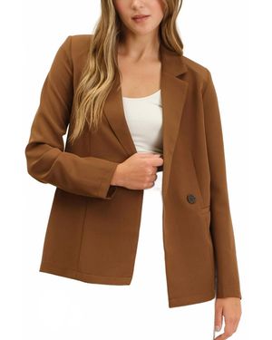The Workshop Studio Carmine Double Breasted Blazer - Brown